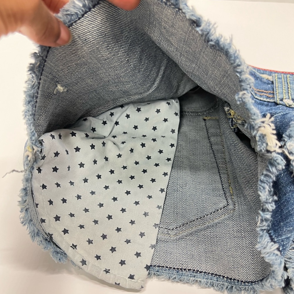 DKNY Denim Shorts Y2K Low Rise Vintage Embellished Jeans Beachside Polka Dots - Picture 9 of 17